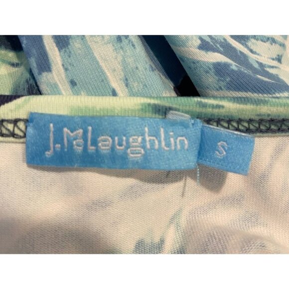 J.McLaughlin Dress Faux Wrap Catalina Cloth Blue Green Tropical S - Picture 5 of 5